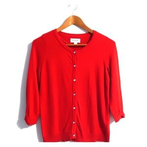 Elle red cardigan